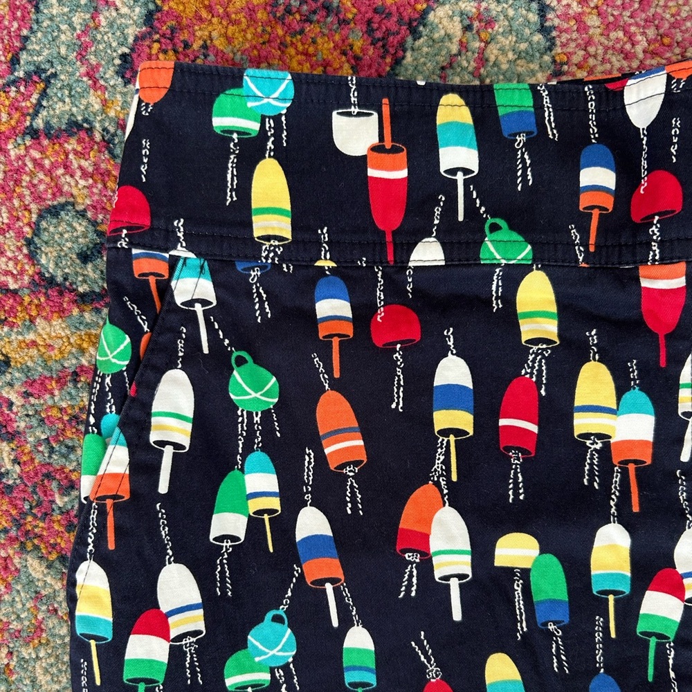 Talbots | Women’s Navy/Multicolor Buoy Pattern Zip Bank Mini Pencil Skirt Size 8 - Picture 8 of 14